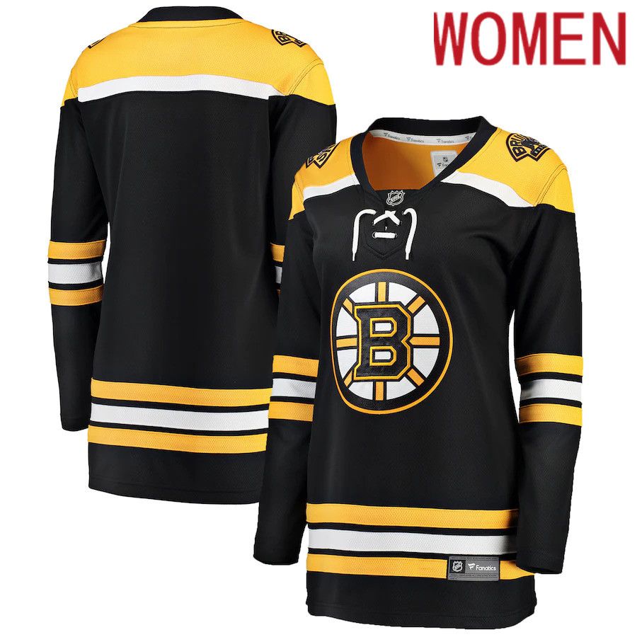 Women Boston Bruins Fanatics Branded Black Breakaway Home NHL Jersey->customized nhl jersey->Custom Jersey